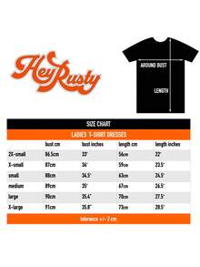 Hey Rusty Nirvana | Ladies Official Band T-Shirt Dress | Angelic - 24-Hour Fast Shipping! - 黑色 - 查看 3