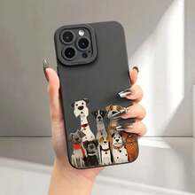 Funda de teléfono suave con estampado UV de patrón de familia de cachorros, ojos de ángel, protección completa de 360 grados para iPhone 16 11 12 13 14 15 Pro Max XR X/ XS 7 8 Plus SE Mini para smartphone - Mezcla de colores - Ver 7
