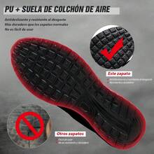 Tenis De Seguridad Zapatos Industrial Trabajo Mujer Hombre - Negro - Ver 2