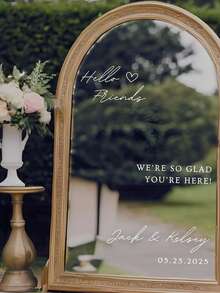 Individuelle Hochzeit Willkommens-Schilder und Weihnachts-Aufkleber | Personalisierte Namen - für Spiegel, Acryl-Tafeln, Kartons - Hochzeit Spiegel Aufkleber