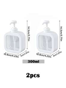 1 Stück/2 Stück Kunststoff Handdesinfektionsmittel-Spender, 300ml/500ml transparenter Druckspender für Seife, Shampoo, Reinigungsmittel, nachfüllbarer Badezimmer-Duschgel-Lotion-Behälter, Seife-Shampoo-Aufbewahrung, moderner Spender, klarer nachfüllbarer Behälter, Seifenspender, Make-up, günstig, Raumdekoration, Waschtisch, Reise, Schlafzimmer, Make-up-Accessoires, günstig, Strumpfhalter, Make-up, Make-up-Utensilien, günstige Sachen, Geschenke, Geschenke für Frauen, Weihnachtsgeschenke, Verlosungen, Reise, günstige Sachen, Reiseessentials - Weiss - Übersicht 11