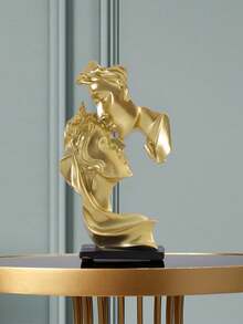 1pc Couple Kissing Figurine, Resin Crafted Personalized Ornament For Home, Living Room, Bookshelf, Office Decor, Great Christmas Gift (Random Tie Dye Placement)