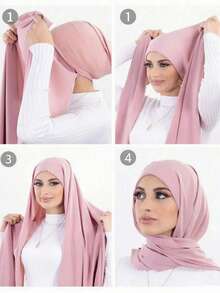 1条女士经典休闲雪纺围巾，纯色舒适透气莫代尔面料，可作围脖、头巾、多功能头饰使用，适合日常佩戴。