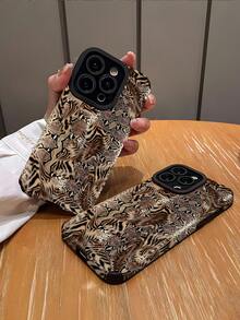 1 件性感时尚蛇皮豹纹拼布竖条纹经典防摔柔软 TPU 手机壳适用于苹果和手机 - 彩色 - 查看 3