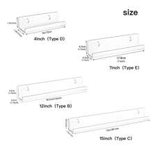 1/2/4件4/7/12/15英寸透明亚克力U型壁挂式收纳架，无需钻孔，指甲油展示架，厨房调味品收纳架