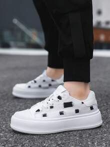 Men's Skateboard Shoes, New Breathable Casual Shoes, Distressed Canvas White Skateboarding Shoes, Fashion Versatile White Sneakers