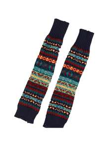 1 双波西米亚风格加厚露指臂套，秋冬