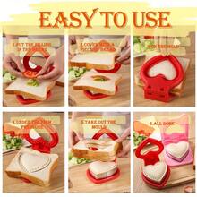 Heart Shaped Sandwich Cutter And Sealer, Lunch Box Decorative Dough Cutter, Baking Tools, Kitchen Supplies, Valentine's Day Gifts - 1 cái - Xem 7