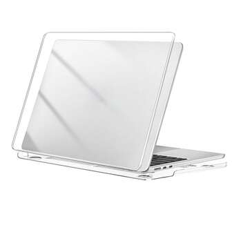 2pcs Compatible With MacBookAirPro Plastic Hard Shell Transparent Crystal Protective Case