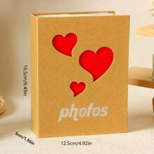 1pc 4R 6-Inch 100 Sheets Slip-In Photo Album, Kraft Paper, Creative Home Gift