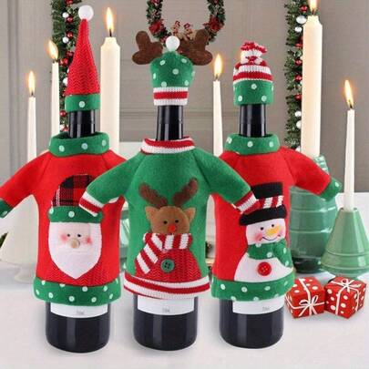 Sweater Christmas Wine Bottle Covers Holiday Wine Bottle