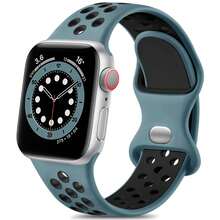 Sport Band kompatibel mit Apple Watch Band 38mm 40mm 41mm 45mm 46mm 44mm 42mm 49mm für Frauen Männer, weiches Silikon atmungsaktives Armband Ersatzband kompatibel mit Series Ultra 2 SE 11 10 9 8 7 6 5 4 3 2 1 - 38/40/41 mm - Übersicht 27