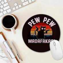 1 Piece Of Fun And Cute Mouse Pad, Circular Mouse Pad For Office Desk, Small Mini Travel Mouse Pad With Anti Slip Rubber Base, Laptop Office Rubber Mouse Pad Suitable For Girls And Boys, Suitable For Office, Home, Study And Gaming, 20 * 20 * 0.2cm