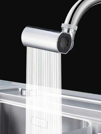 1 pieza Grifo de cocina clásico de acero inoxidable 304, grifo de fregadero de 1 orificio con 4 modos, acabado cepillado, patrones de cascada y lluvia, sin necesidad de batería o electricidad, incluye manual de instrucciones