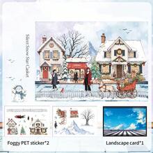 Japanese Style Landscape Stickers, Scrapbooking Stickers, Character Stickers, PET Stickers For Planner - Multicolor - View 7