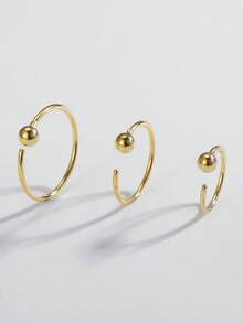 1pc S925 Sterling Silver Minimalist Geometric Hoop Earrings, Available In 6mm, 8mm, 10mm And 12mm Sizes. This Earring Is Fresh, Fashionable, Versatile And Practical, Making It A Perfect Gift For Mom, Girlfriend Or Sister. - Single Nose Ring - View 5