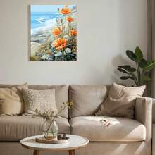 DIY Digital Oil Painting Acrylic Paint Kit For Adults, 40*50cm With Paint And Brushes, Great For Stress Relief, Paint By Numbers, Handmade Poppy Flower And Daisy Design, Home Decor Wall Art, Beginner Painting, Ideal Gift For Friends (Frameless)