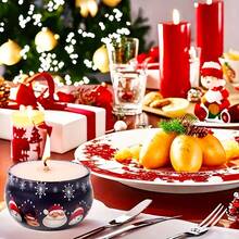 16个装圣诞主题金属蜡烛罐，2.5盎司香氛蜡烛铁盒，带盖空铁罐，节日家居厨房装饰，派对用品，DIY蜡烛制作礼品罐，圣诞装饰，糖果收纳盒，派对小礼物，家居和房间装饰等，圣诞礼物 - 彩色 - 查看 6