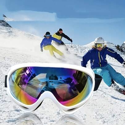 2 件装大框偏光滑雪镜，男女通用，防风防雪防紫外线防雾滑雪镜，适合户外运动