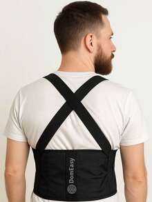 Ergonomic Posture Spine Brace With Abdominal Compression Suspender And POP Lumbar Protection - 黑色 - 查看 1