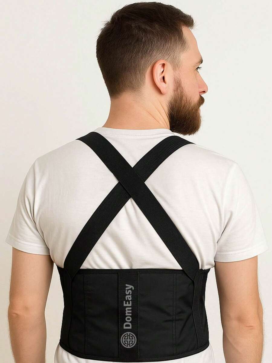 Ergonomic Posture Spine Brace With Abdominal Compression Suspender And POP Lumbar Protection - 黑色 - 查看 1