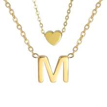 Kit 2 Exquisite And Elegant Necklaces For Women With Letter Pendant And Heart Pendant, 18k Gold Plated Or 925 Silver Plated - 金色 - 查看 11