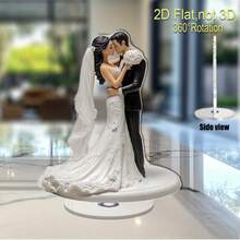 1 件优雅的 2D 旋转亚克力新娘和新郎桌面装饰 - 适合婚礼、订婚和周年纪念，室内/室外使用，无需电源，婚礼装饰 - 多色E - 查看 13