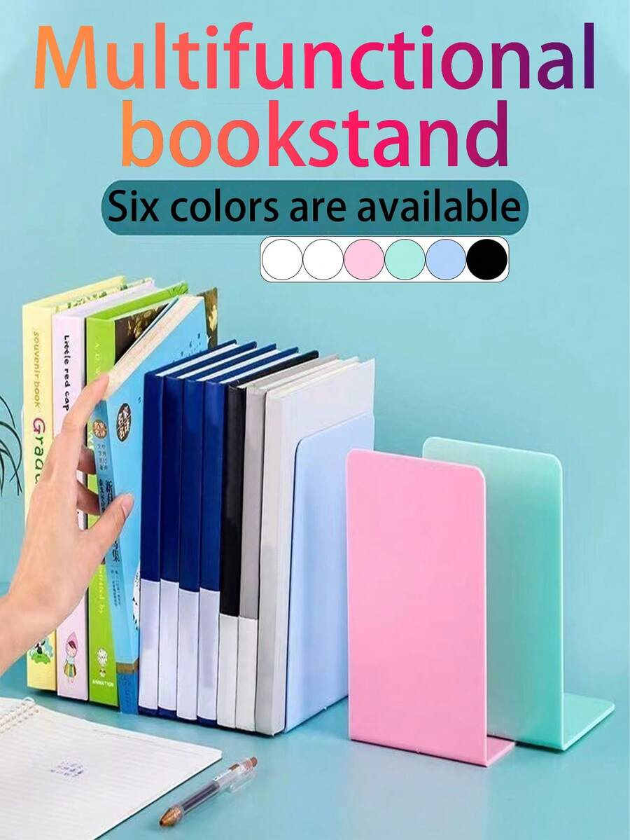 2/1 pieza Soporte de libros de escritorio, Soporte de libros multifuncional, Estantería de libros a prueba de terremotos, Estantería de libros portátil, Acrílico, Organizador de libros, Compartimento independiente, Apertura grande, Adecuado para dormitorio, sala de estar, escuela, dormitorio, escritorio de oficina, papelería, documentos, cocina, baño, regalo de cumpleaños, regalo de Navidad, regalo de Halloween, regalo para compañeros de clase