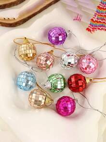 5pcs 3cm Mirror Disco Balls Ornament Mini Small Disco Ball Hanging Decorations Reflective Ball For Themed Party Christmas Tree Birthday Wedding Christmas Tree Wedding Decoration Home Decor Christmas Decorations Room Decor - Multicolor - View 4
