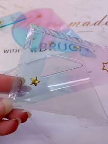 Kawaii Creative DIY Epoxy Resin Casting Mold Pen Shaped Ruler And Angular Gauge Shaped Resin Mold, Including Ruler And Angular Gauge DIY Epoxy Resin Casting Mold Process, DIY Resin Craft Production Kit - Used For Ballpoint Pens, Silicone Pen Molds, Red, Black And Blue Ballpoint Pen Cores, DIY Resin Casting Molds, Pen And Ruler Protractor Production