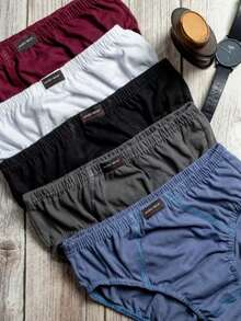 Kit 6/3 de cueca masculinas adultas, algodão, Colorido cores