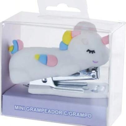 Mini Grampeador Bonequinhos Astronauta / Unicórnio – Fofo, Compacto e Funcional.