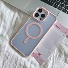 Transparent Baby Pink Bumper Soft Gel Magnetic Charging Protective Case | Compatible With MagSafe, Shock-Resistant Ultra-Thin, Compatible With Iphone - Baby Pink - View 6