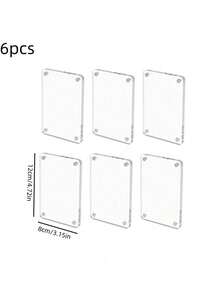 1/6 pièces/set Cadres photo acryliques pour réfrigérateur, cadres photo transparents pour mini photos instantanées de taille portefeuille pour réfrigérateur