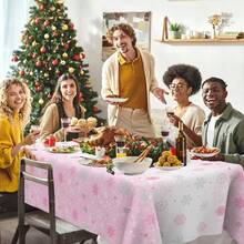 1 Stück blaue weiße Plastik Schneeflocken Tischdecke (54x108 Zoll) Frozen Geburtstag Winter Wonderland Dekorationen Einweg Tischdecke für Weihnachten, Neujahr, Party Zubehör und Dekoration