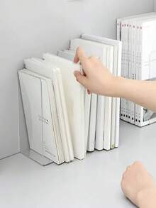 2/1 pieza Soporte de libros de escritorio, Soporte de libros multifuncional, Estantería de libros a prueba de terremotos, Estantería de libros portátil, Acrílico, Organizador de libros, Compartimento independiente, Apertura grande, Adecuado para dormitorio, sala de estar, escuela, dormitorio, escritorio de oficina, papelería, documentos, cocina, baño, regalo de cumpleaños, regalo de Navidad, regalo de Halloween, regalo para compañeros de clase