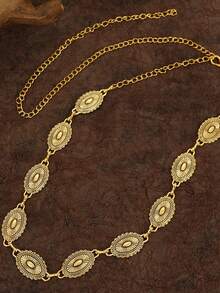 17KM One Bohemian - Style Belt Waist Chain, A Retro - Carved Women's Waist Chain, A Women's Body Jewelry Metal Waist Chain, Suitable For Holiday Gifts - Yellow Gold - View 11