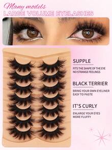 7 Pares/Pacote, DL02 Cachos Russos D, Cílios Inteiros, Ferramentas de Maquiagem para Olhos Naturalmente Volumosos, São Muito Grossos, Encaracolados e Bagunçados, Aumentam o Tamanho dos Olhos, Adequados para Festa, Palco, Performance, Cosplay, Cílios Inteiros, Cílios Completos, Ferramentas de Maquiagem para Extensão de Cílios, Cílios Volumosos Independentes, Muito Grossos e Muito Encaracolados Naturalmente