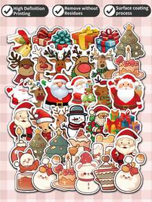 108pcs Christmas-Themed Sticker Packs - Vinyl Self-Adhesive Stickers - Suitable For Water Bottles, Laptops, Gifts, Windows, And Various Shapes And Colors - Christmas Party Decorations, The Best Choice For Christmas Christmas Christmas Decorations Christmas Pajamas Christmas Gifts Christmas Decor