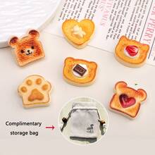 3 件/6 件卡通吐司树脂冰箱贴，创意磁贴，可爱装饰磁铁，个性化冰箱贴，适用于厨房、办公室、白板、储物柜和洗碗机、厨房和家居装饰、派对礼品