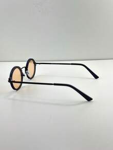 [Betsy]Unisex Vintage Metal Round Sunglasses – Retro Style, Lightweight Comfort & Iconic Look - Caramelo Suave - 查看 4