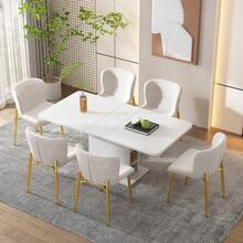 Extendable Dining Table - Rectangular, Space-Saving, With Storage, White - White - View 3