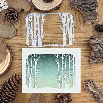 1pc Winter Forest Tree Metal Cutting Die, Suitable For DIY Scrapbooking, Planner, Album, Card, Greeting Card Decoration, Perfect Gift For DIY Enthusiasts
