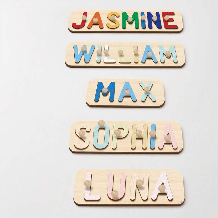 Birthday Gift--1PC Custom Name Puzzle,Personalized 3D Alphabet Jigsaw & Wooden Name Puzzle. Perfect For Baby Boy Or Girl, Ideal As Birthday, Christmas, Anniversary Gifts - Pastel-girl - View 1