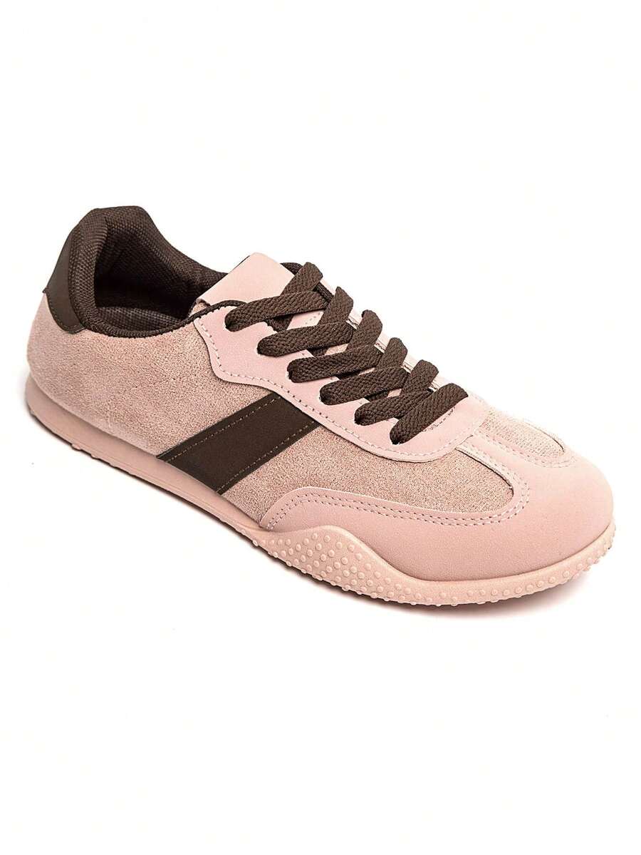 Baskets rétro mixte 9010 – Sneakers en daim avec semelle fine, style vintage et déclinaisons moderne - 粉色 - 查看 1