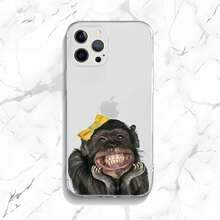 Monkey Sipping Caprisun Meme Phone Case Compatible With  15,14,13,12,11 Plus,Pro,Max,XR,XS,X,7,8 Plus,SE,Mini Transparent Soft Case, Cover Compatible With  17 Pro Max Case,  17 Pro Case,  17 Case,  16 Pro Max Case - Z7 - View 7