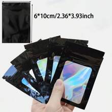 50/20/10入組彩虹拉鍊袋，激光彩色自封袋，珠寶包裝袋，彩虹膜袋，鋁箔袋，全息包裝袋