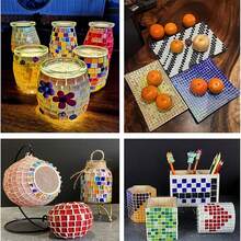 720PCS/Box Vibrant Glass Mosaic Tiles - Premium Square Craft Decorative Pieces For Creative Art, Painting, Handmade Jewelry, And DIY Projects - Multicolor - View 12