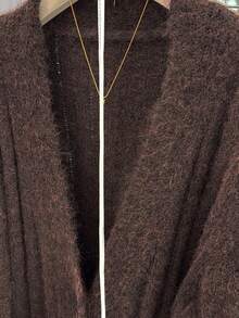 JIANHU Fuzzy Knit Pocket Cardigan For Women – Cozy V-Neck Sweater Jacket For Winter & Christmas Outfits