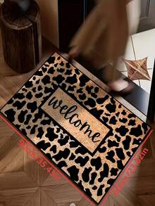 1 Stück Premium Flanell - Brauner Leder - Gemusterter Willkommensvorleger, Kleiner Teppich, 830g/㎡, hautfreundlich, pillingfrei, pflegeleicht, maschinenwaschbar, geruchlos, geeignet für Heimdekoration, Zimmer Dekoration, Kleiner Teppich, Wohnzimmer Teppich, Teppich, Schlafzimmer Teppich, Badezimmer Teppich, Küchen Teppich, Bereich Teppich, Eingangsbereich/Veranda, ideal für Innen-/Außenbereich Fußmatte, Hotel Dekoration